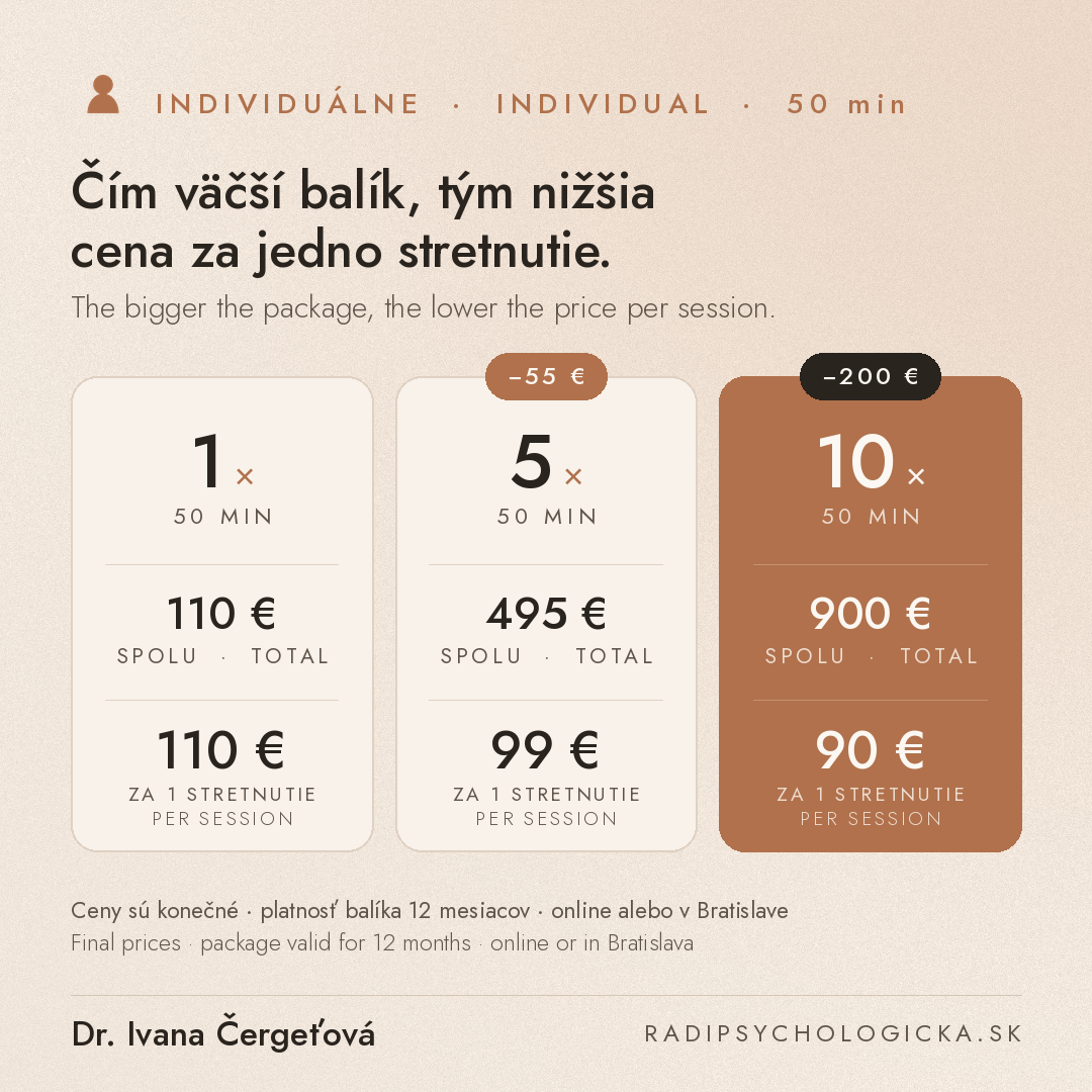 IN PERSON | Single consultation | Ivana Čergeťová