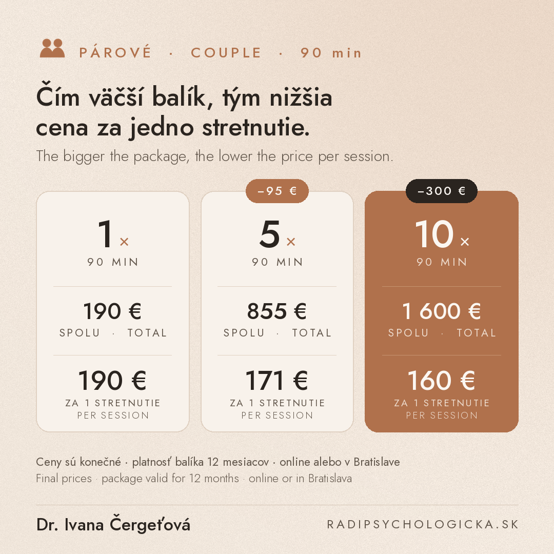 OSOBNE | Jednorazová konzultácia | Ivana Čergeťová