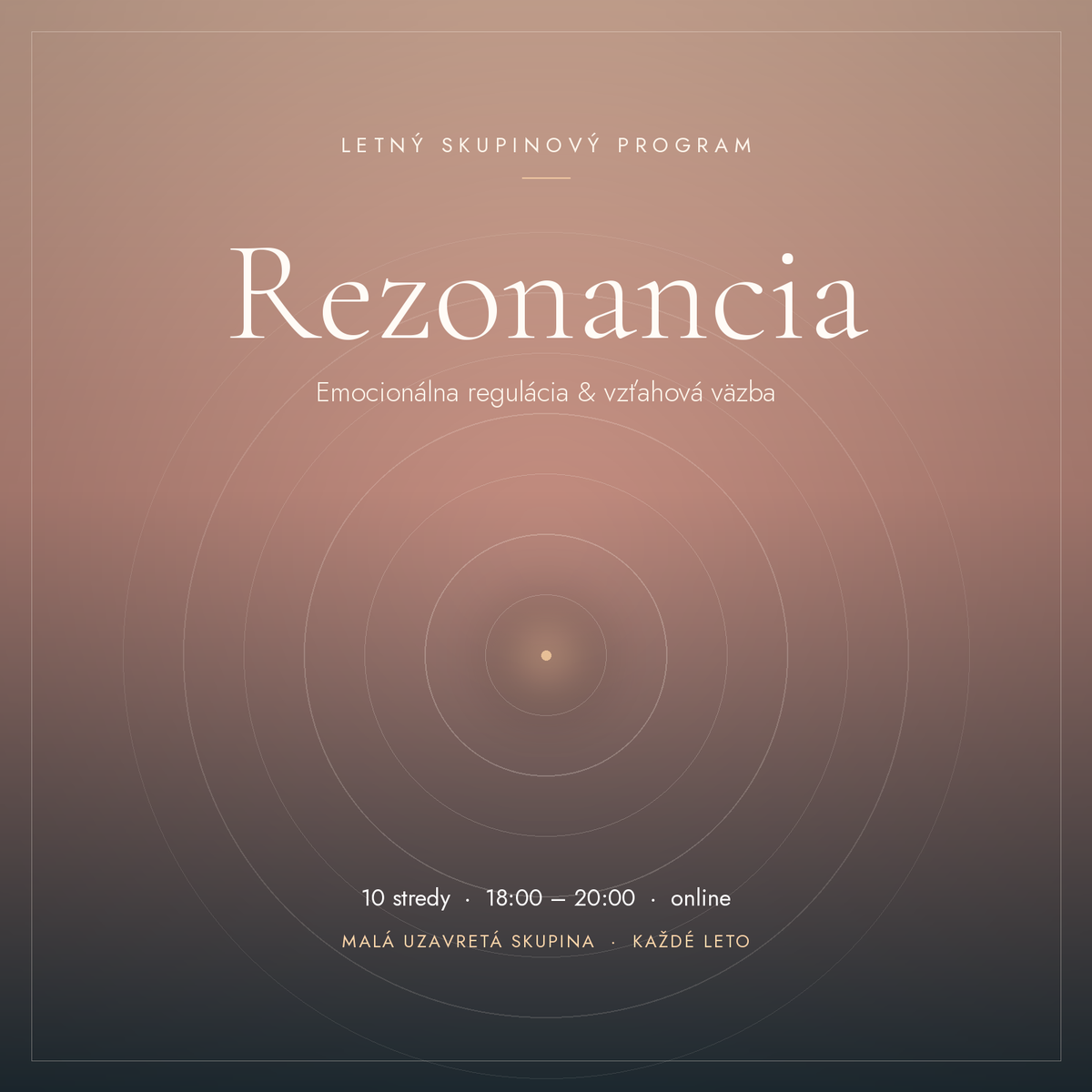 Rezonancia · letný skupinový terapeutický program